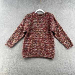 vintage sweater mixed yarn marled knit wool blend fuzzy